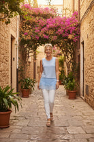 Basic-Top mit Tüll und floraler Spitze